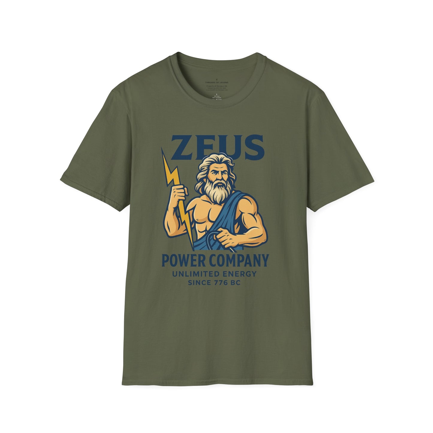 Zeus Power Company T-Shirt | Unlimited Energy Since 776 BC