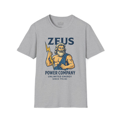 Zeus Power Company T-Shirt | Unlimited Energy Since 776 BC