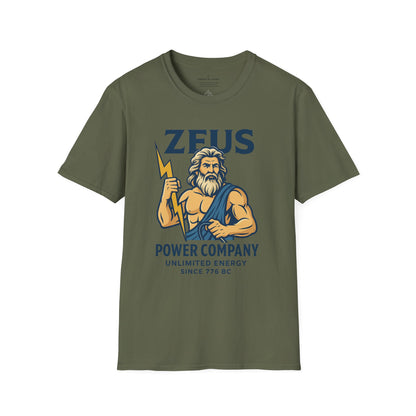 Zeus Power Company T-Shirt | Unlimited Energy Since 776 BC